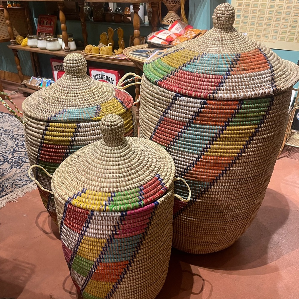 Voyage Nesting Wicker Rattan baskets ~ laundry storage